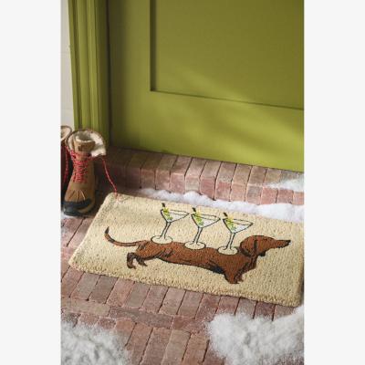 Anthropologie Martini Dachshund Printed Coir Doormat