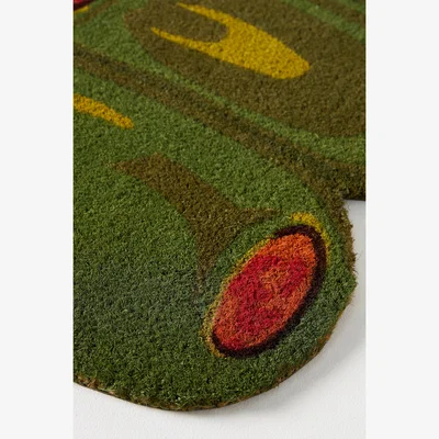 Anthropologie Olive-Shaped Coir Printed Doormat