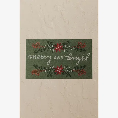 Anthropologie Now Designs Poinsettia Doormat