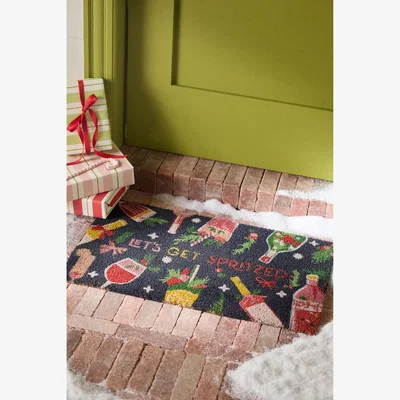 Anthropologie Let's Get Spritzed Coir Printed Doormat