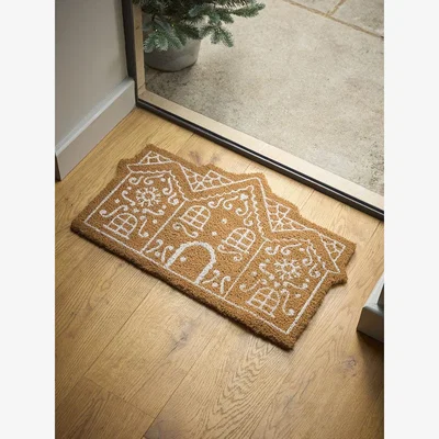 Cox and Cox Christmas Gingerbread Cottage Doormat