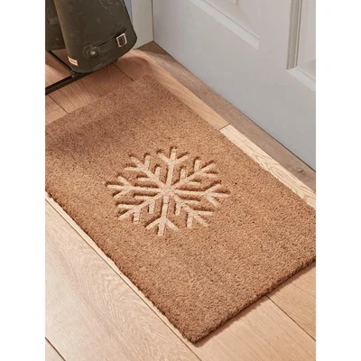 Cox and Cox NEW Embossed Snowflake Doormat - Medium