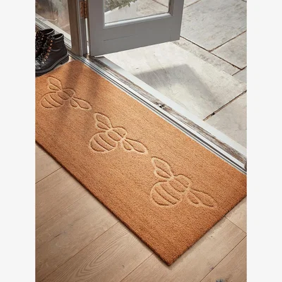 Cox and Cox Embossed Bumble Bee Doormat - Double