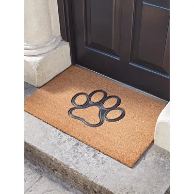 Cox and Cox NEW Embossed Rubber Paw Print Doormat - Large