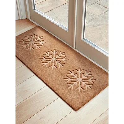 Cox and Cox NEW Embossed Snowflake Doormat - Double