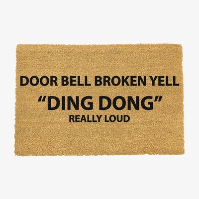 Cuckooland Artsy Doormats Yell Ding Dong Door Mat