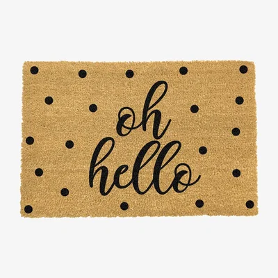 Cuckooland Artsy Doormats Oh Hello Door Mat - Black
