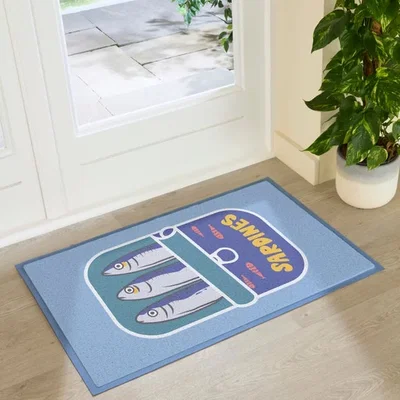 Dunelm Artsy Mats Sardine Tin Indoor Outdoor Doormat