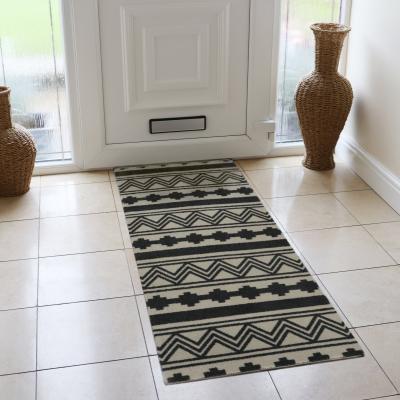 Dunelm JVL Mega Latex Aztec Runner Black