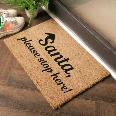 Dunelm Artsy Mats Santa Please Stop Here Coir Doormat