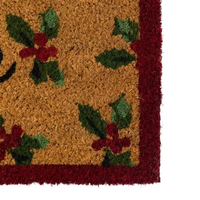 Dunelm Cedar and Sage Merry Holly Tis The Season Coir Doormat