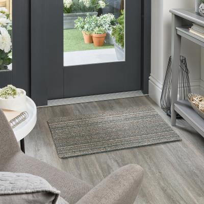 Dunelm Marvel Striped Washable Indoor Doormat Sage