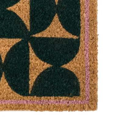 Dunelm Cedar and Sage Welcome Hourglass Pattern Coir Doormat