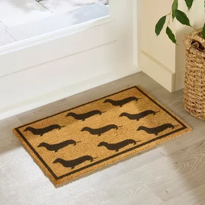 Dunelm Artsy Mats Dachshund Coir Doormat