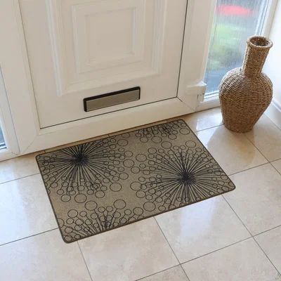 Dunelm JVL Elegance Dandelion Doormat Beige