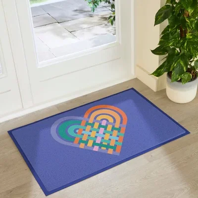 Dunelm Artsy Mats Elizabeth Olwen Heart Lace Indoor Outdoor Doormat