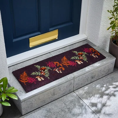Dunelm Mushroom Forest Outdoor Step Doormat Purple