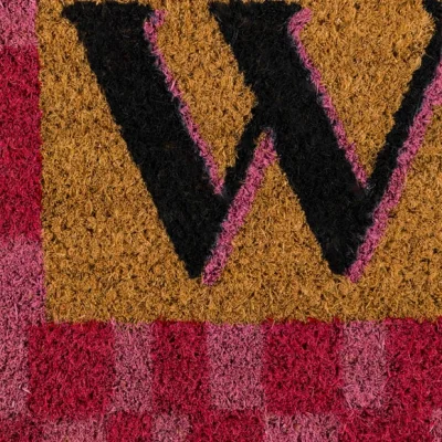 Dunelm Cedar and Sage Welcome Two Tone Tile Print Coir Doormat