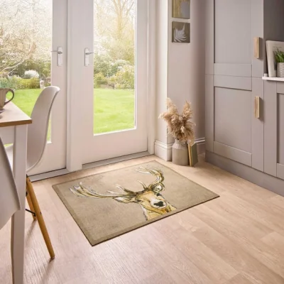 Dunelm Marvel Printed Deer Washable Mat