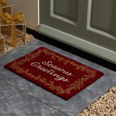 Dunelm Seasons Greetings Coir Doormat MultiColoured
