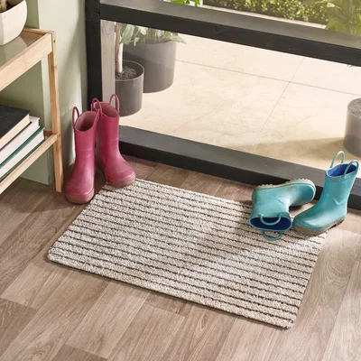 Dunelm Grimebuster Striped Doormat Natural