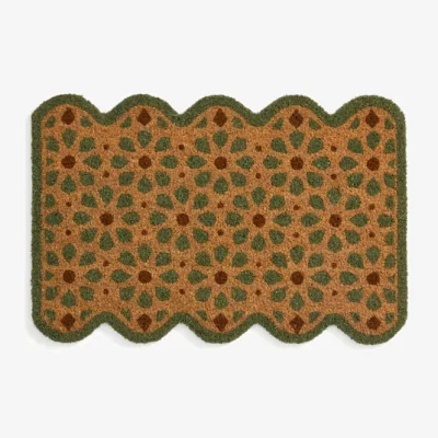 Dunelm Floral Scallop Coir Doormat