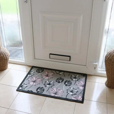 Dunelm JVL Mega Latex Dandelion Seeds Doormat Pink