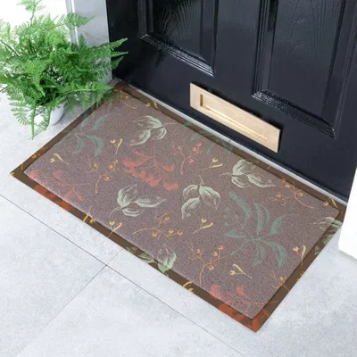 Dunelm Artsy Mats Sketch Autumn Leaves Indoor Outdoor Doormat