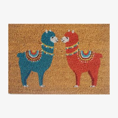 Dunelm Llama Doormat Brown