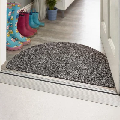 Dunelm Marvel Half Circle Washable Mat Grey