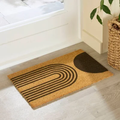 Dunelm Artsy Mats Abstract Half Moon Coir Doormat