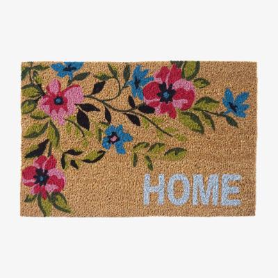 Dunelm Floral Home Doormat Brown