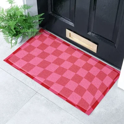 Dunelm Artsy Mats Wavy Checkerboard Indoor Outdoor Doormat