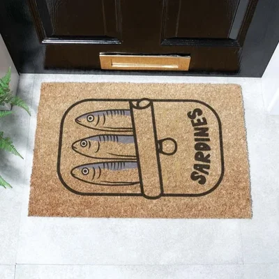 Dunelm Artsy Mats Sardine Tin Coir Doormat