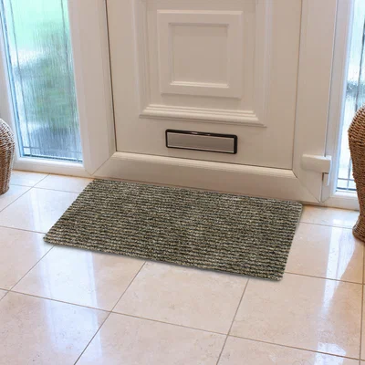 Dunelm JVL Kensington Cotton Doormat Fine Stripes Brown