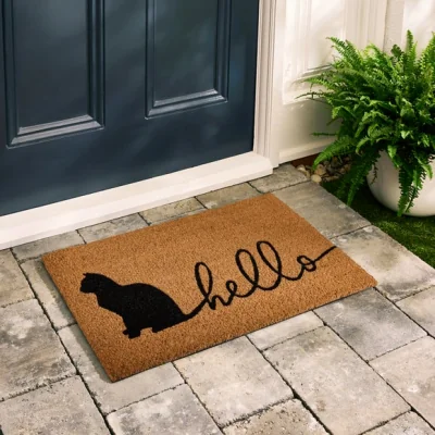 Dunelm Hello Cat Coir Doormat