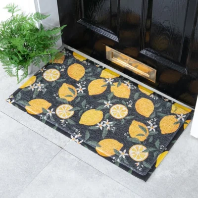 Dunelm Artsy Mats Lemons Indoor Outdoor Doormat