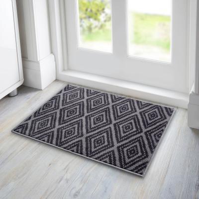 Dunelm Washable Geometric Diamond Printed Mat MultiColoured
