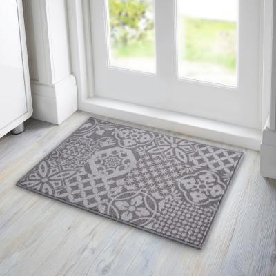 Dunelm Washable Geometric Tile Printed Mat MultiColoured
