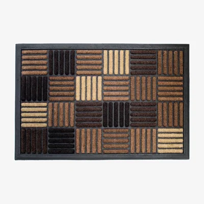 Dunelm Scrape N' Sorb Brown Crossstitch Doormat Brown
