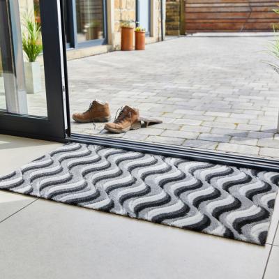 Dunelm JVL Solemate Latex Wave Doormat Grey