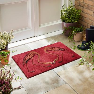 Dunelm Flamingo Coir Doormat MultiColoured