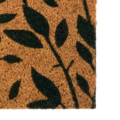 Dunelm Cedar and Sage Leaf Welcome Coir Doormat