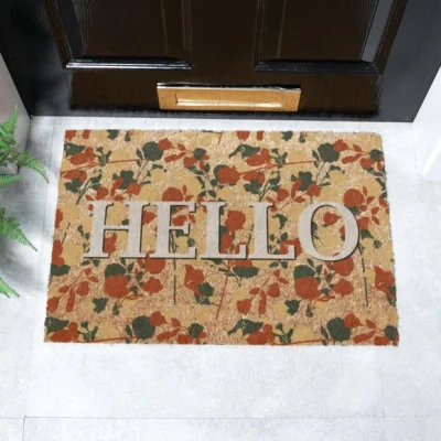 Dunelm Artsy Mats Hello Floral Coir Doormat