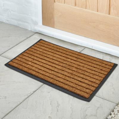 Dunelm Stripe Rubber Coir Doormat Natural
