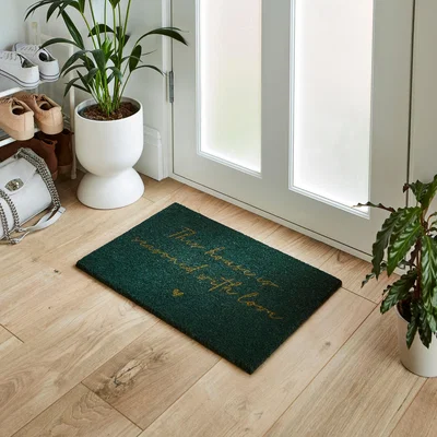 Dunelm Season with Love Coir Outdoor Doormat Green