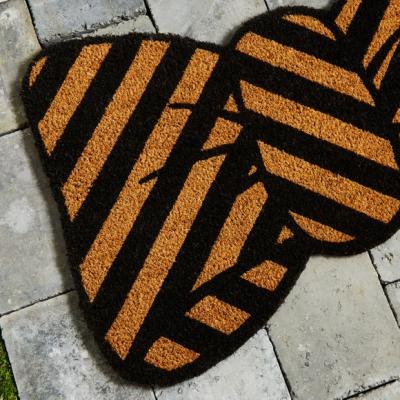 Dunelm Bow Shaped Stripe Coir Outdoor Doormat