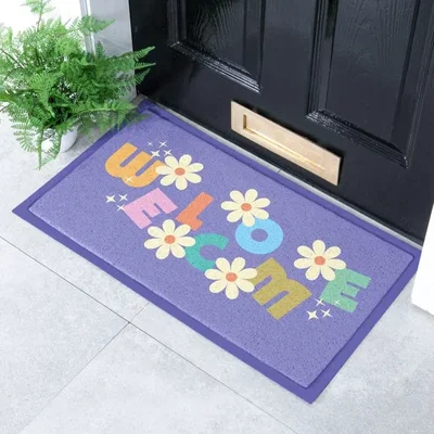 Dunelm Artsy Mats Elizabeth Olwen Welcome Indoor Outdoor Doormat