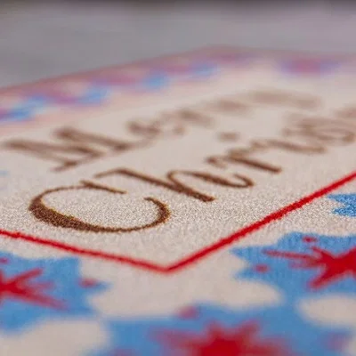 Dunelm Crafted Star Merry Christmas Washable Mat