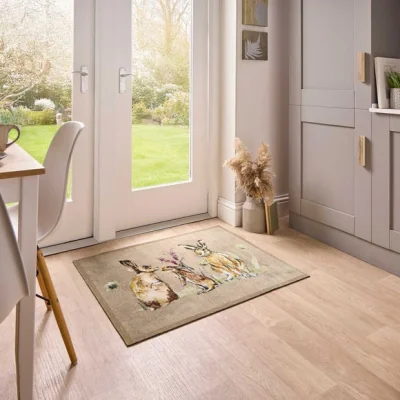 Dunelm Marvel Printed Hare Washable Mat